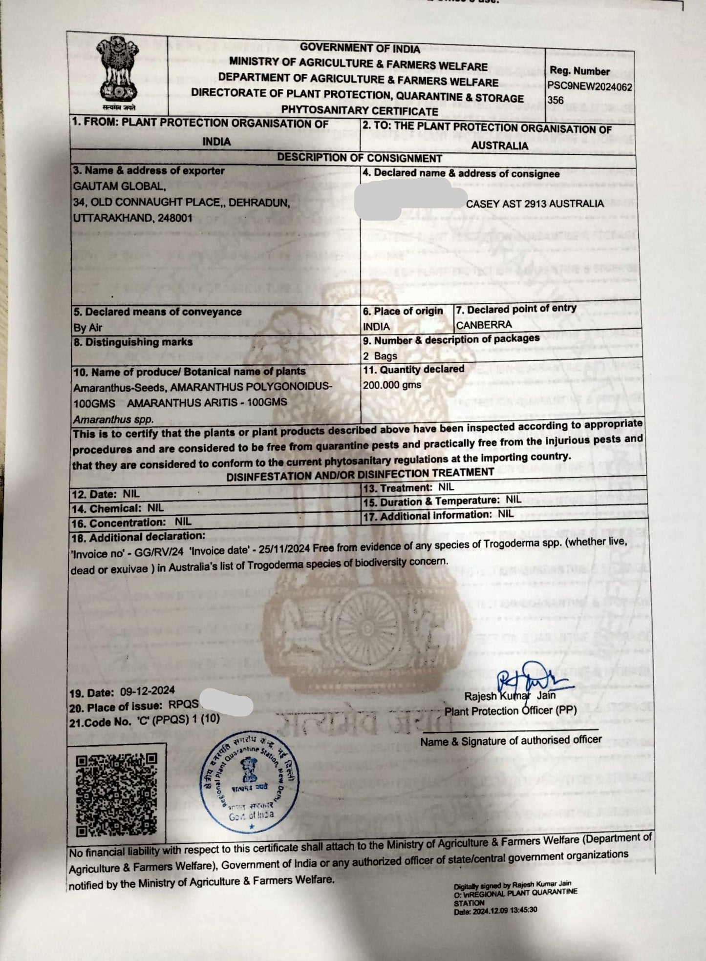 Arai Keerai Seeds, Amaranthus Aritis Seeds, Green Amaranthus Seeds, Phytosanitary Certificate (Australia) - Seedsforgarden (1999-2024 ) .We Ship Seeds & Live Plants Worldwide