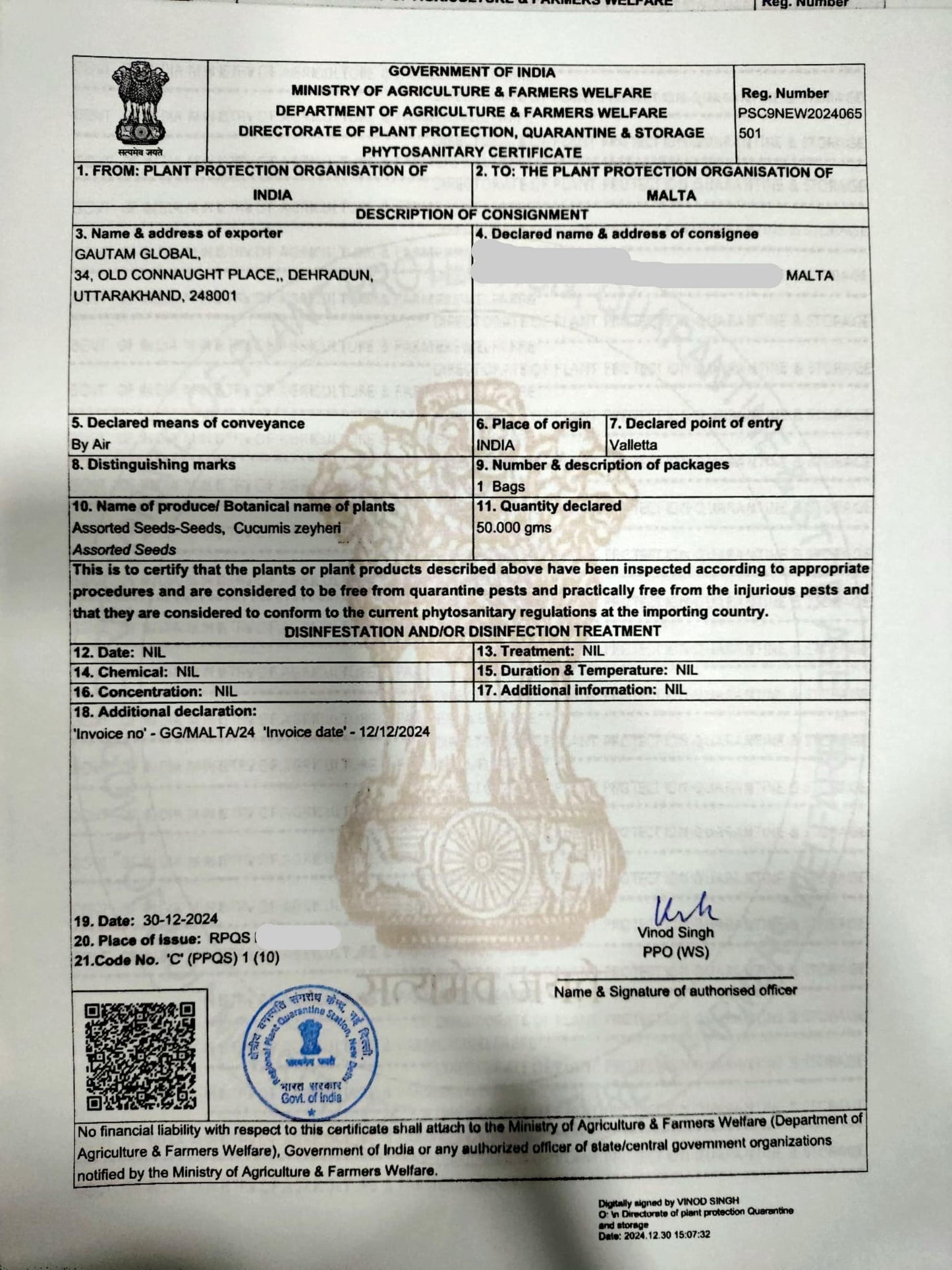 Cucumis zeyheri Seeds , Phytosanitary Certificate (Malta) - Seedsforgarden (1999-2024 ) .We Ship Seeds & Live Plants Worldwide