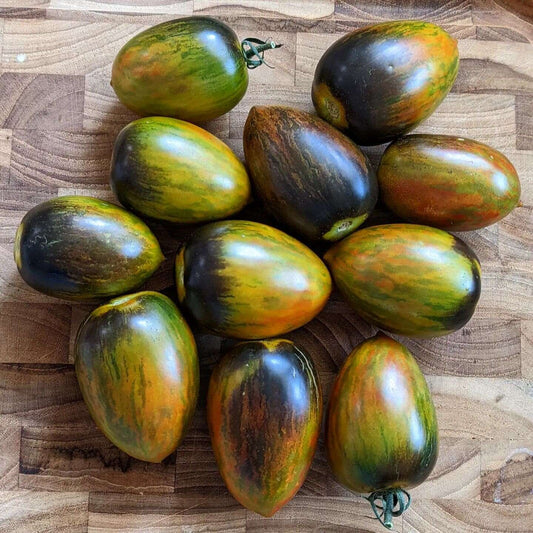 25 Brad’s Atom ic Grape Tomato Seeds – Rare Multicoloured Heirloom Tomato